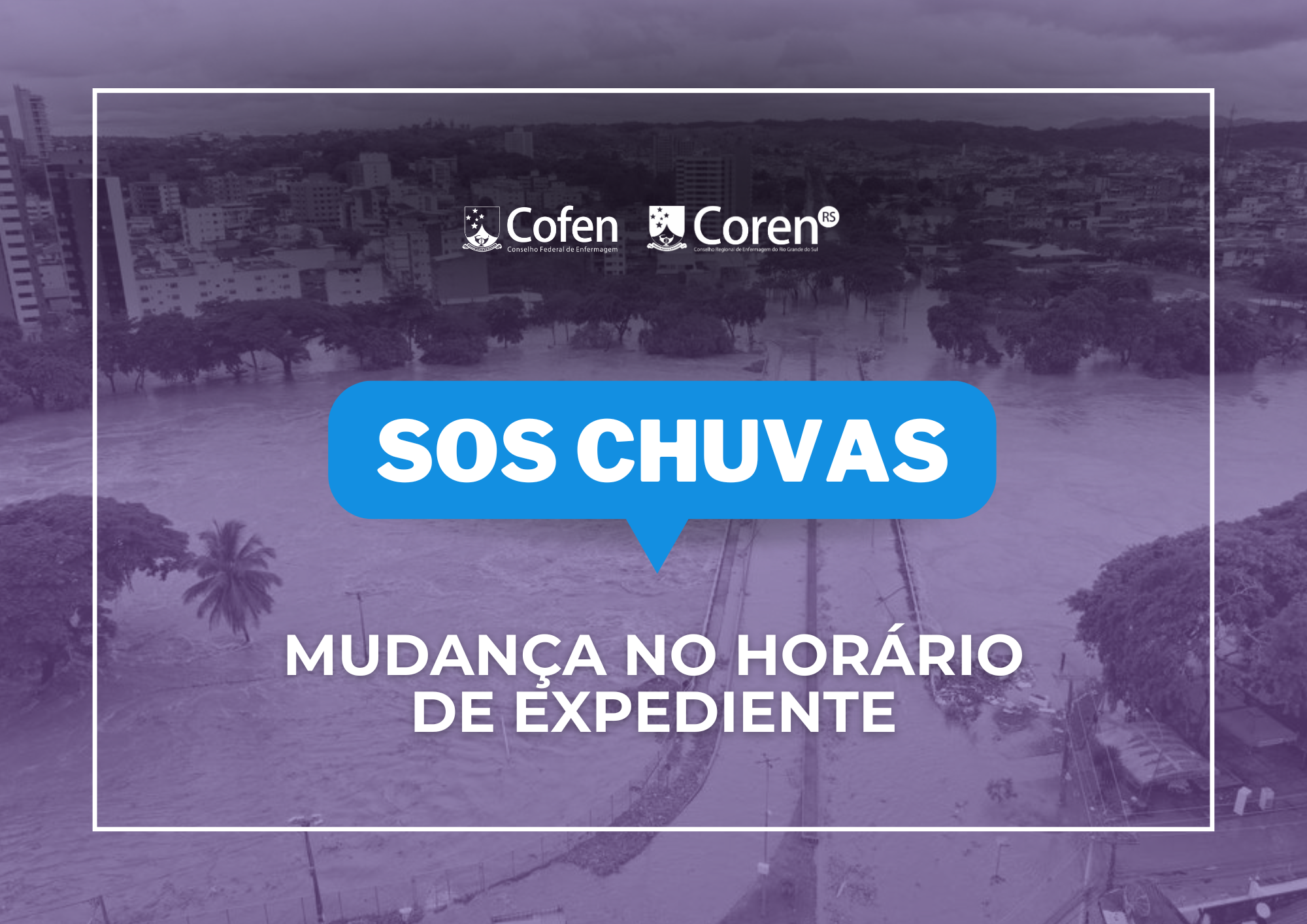 SOS Chuvas: Coren-RS altera horrio de expediente at 10 de maio